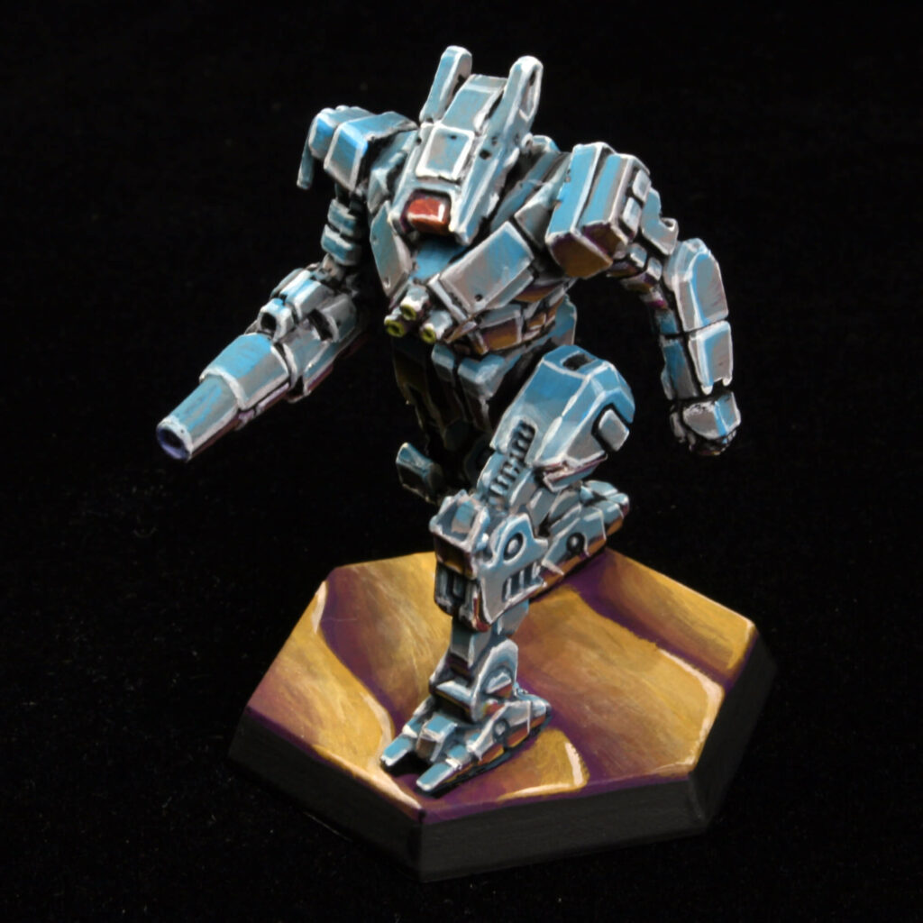 a Wolfhound miniature painted chrome, in a non-metallic metal style