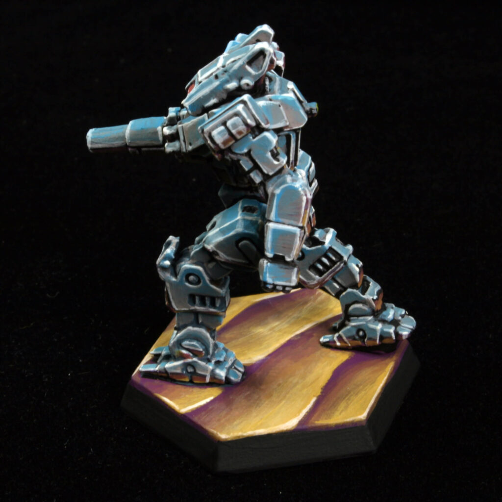 a Wolfhound miniature painted chrome, in a non-metallic metal style