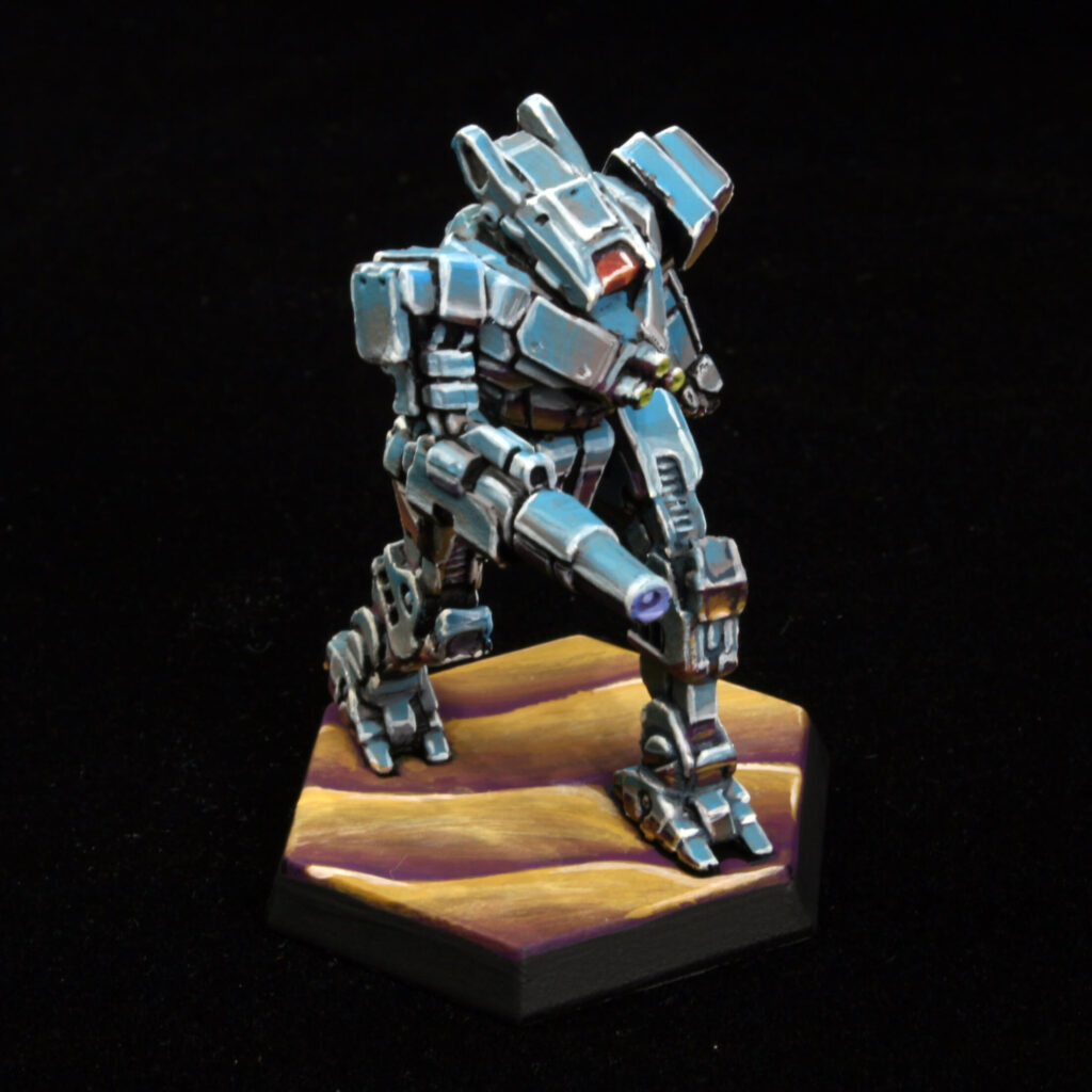 a Wolfhound miniature painted chrome, in a non-metallic metal style
