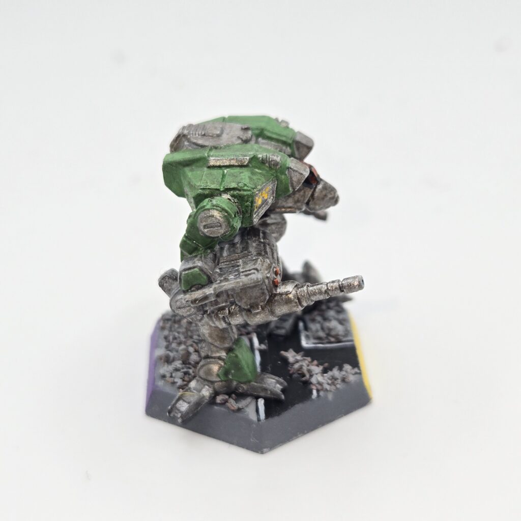 Cougar miniature painted metallic grey with green accents