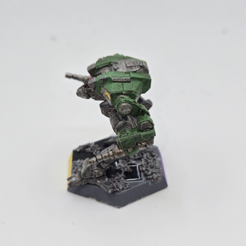 Cougar miniature painted metallic grey with green accents