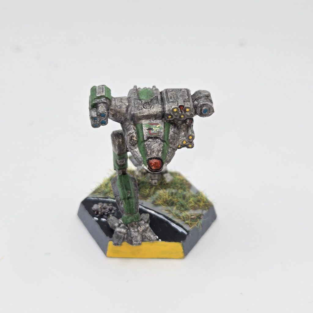 Fire Falcon miniature painted metallic grey with green accents