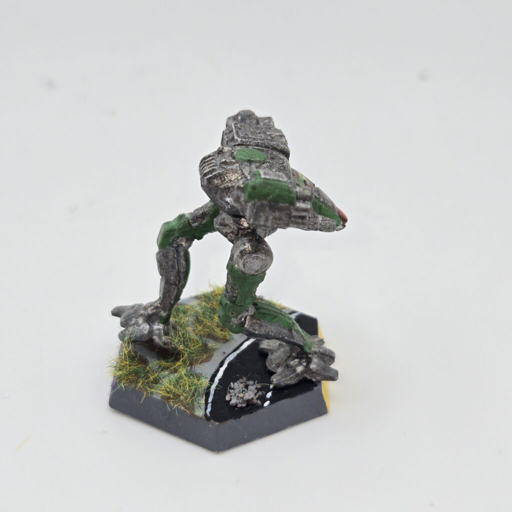 Fire Falcon miniature painted metallic grey with green accents