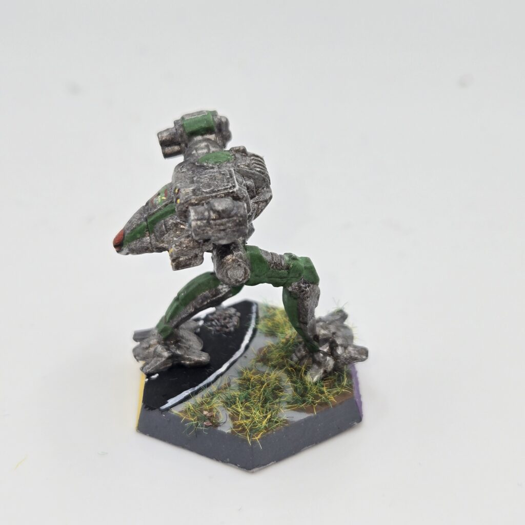 Fire Falcon miniature painted metallic grey with green accents