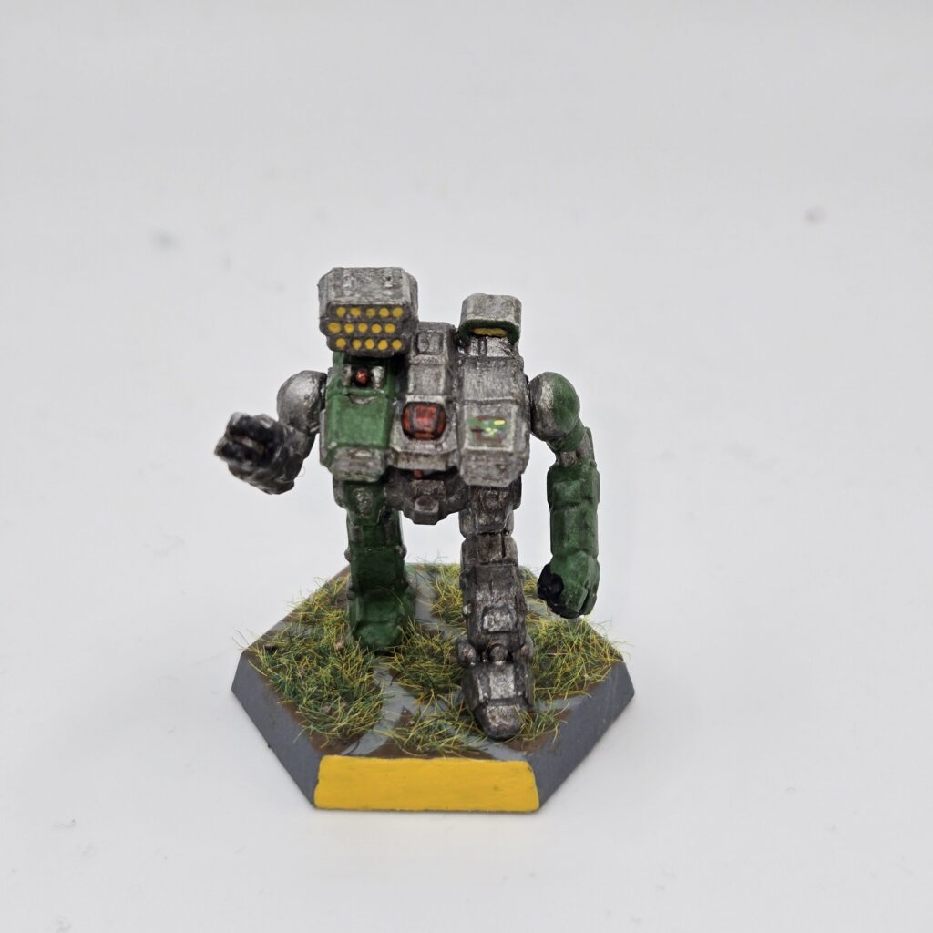 Howler miniature painted metallic grey with green accents