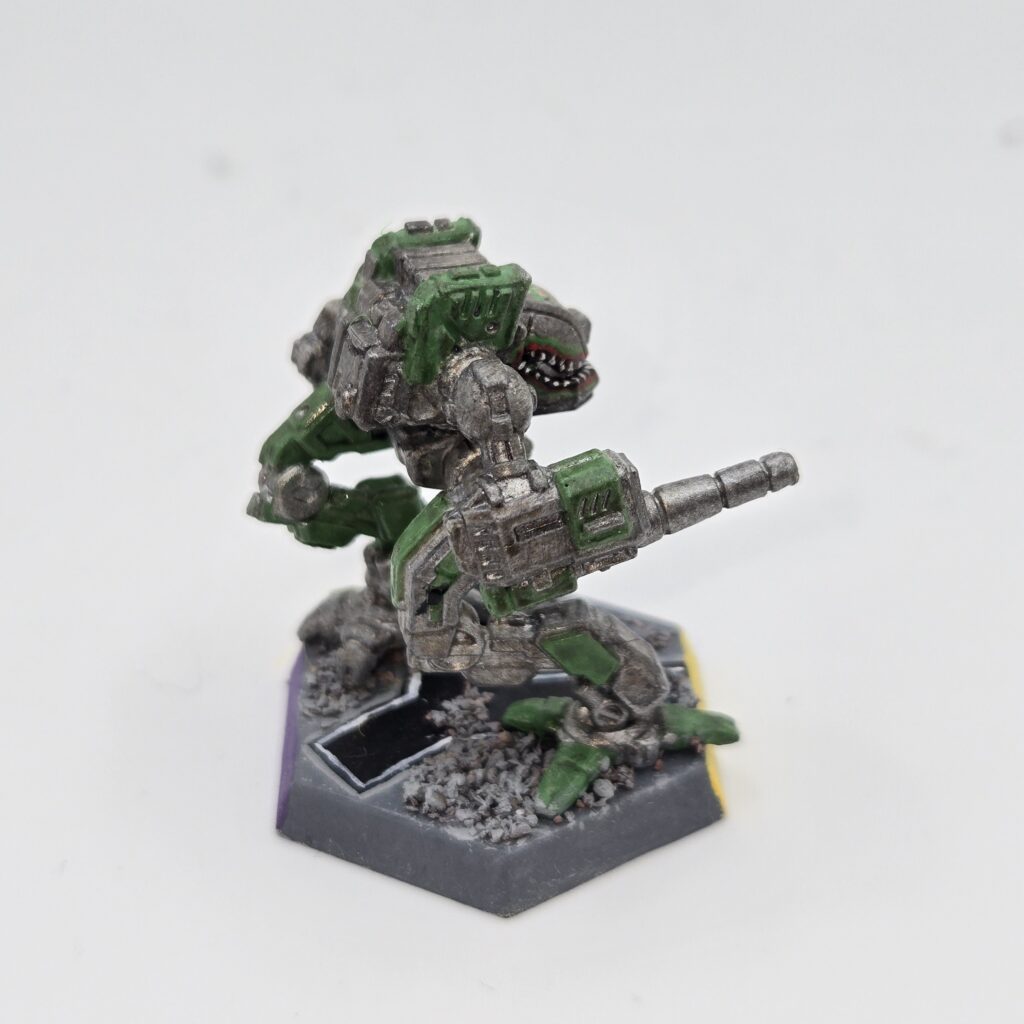 Kit Fox miniature painted metallic grey with green accents