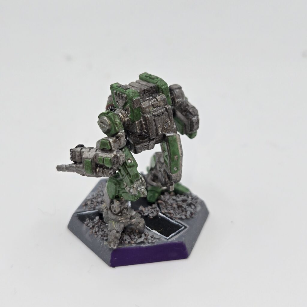 Kit Fox miniature painted metallic grey with green accents