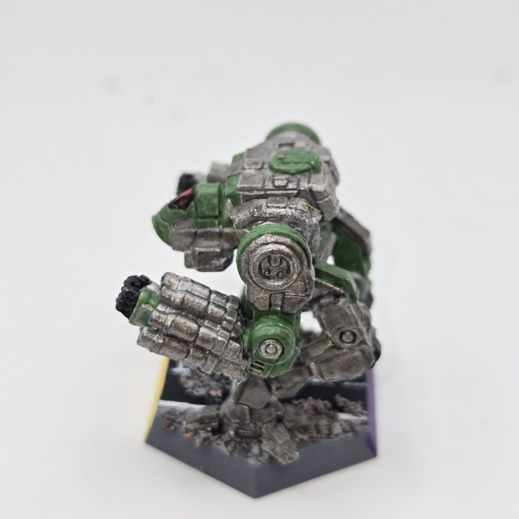Nova miniature painted metallic grey with green accents