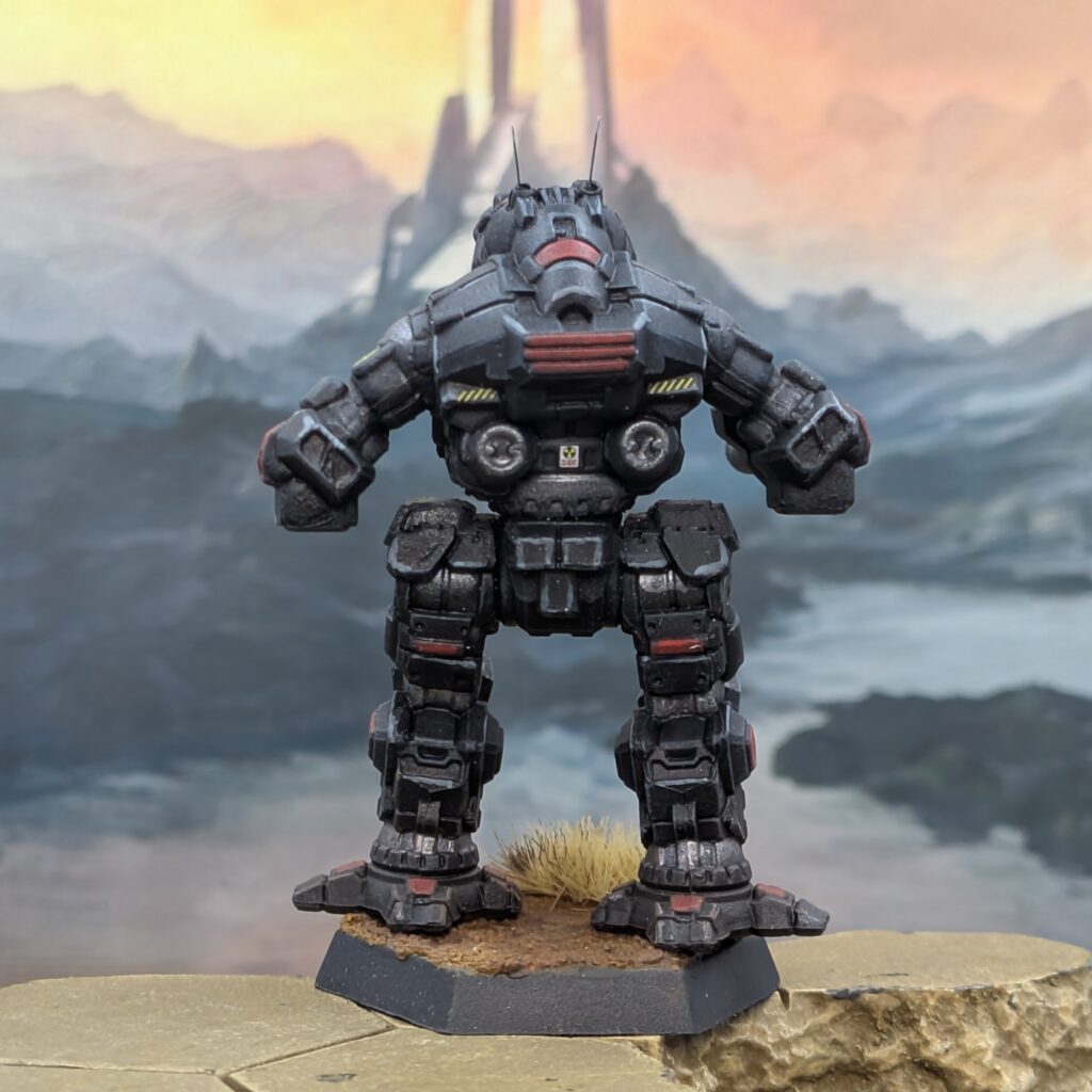 Annihilator miniature painted black with red accents