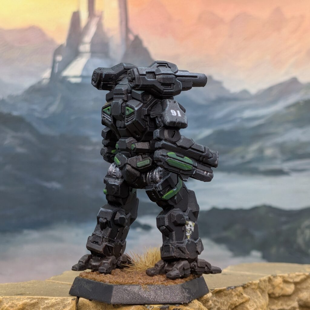 Tian-zong minature painted in black with green accents