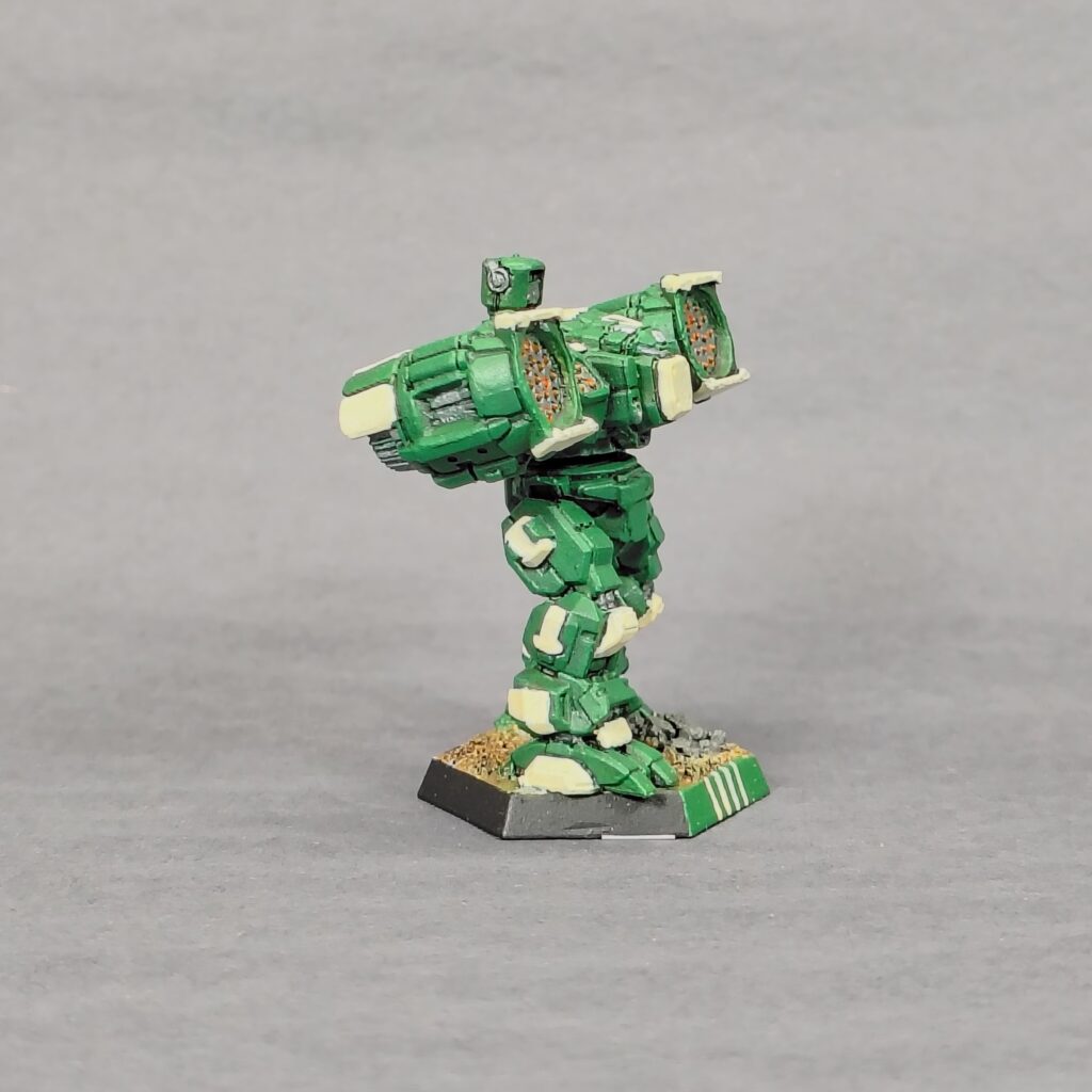 a Longbow miniature painted green with ivory accents